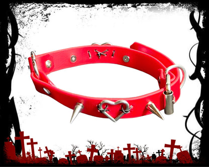 Crimsin Heart Spiked Choker