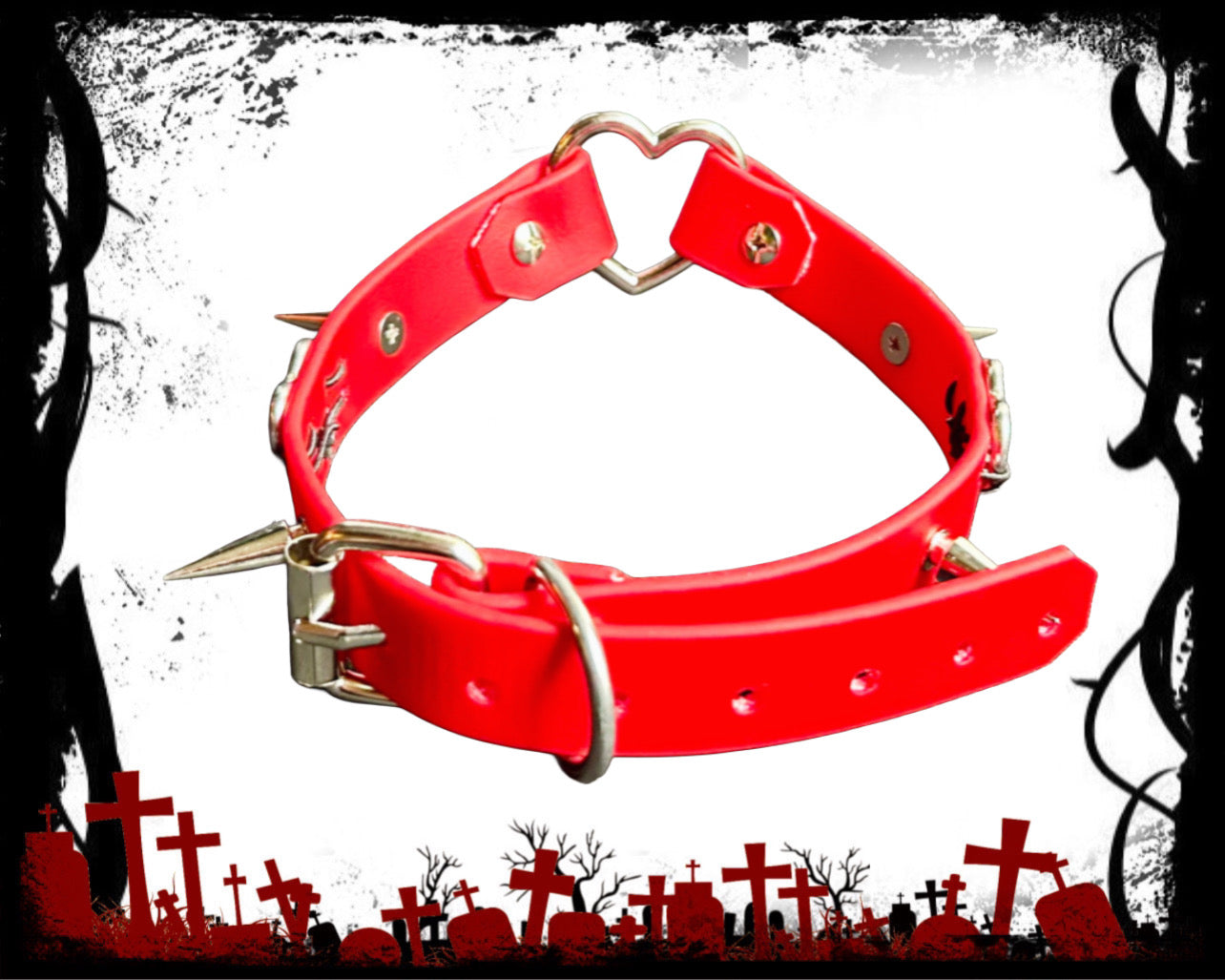 Crimsin Heart Spiked Choker