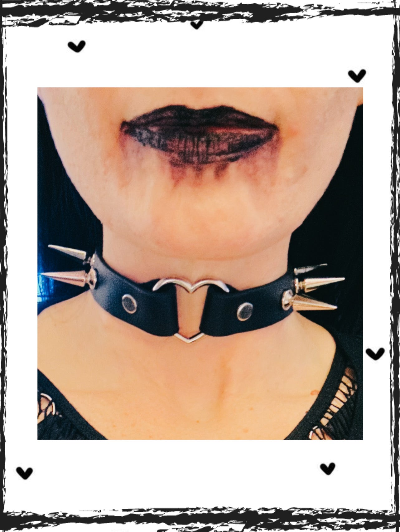 Spiked Heart Choker