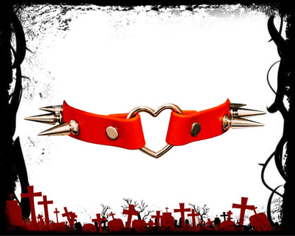 Cherry Red Spiked Choker