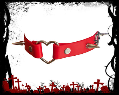 Crimsin Heart Spiked Choker