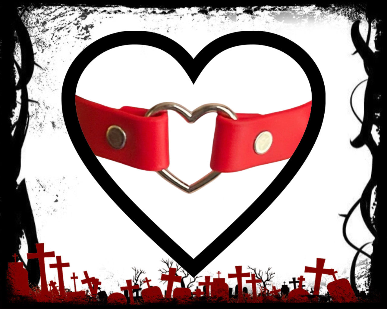 Crimsin Heart Spiked Choker