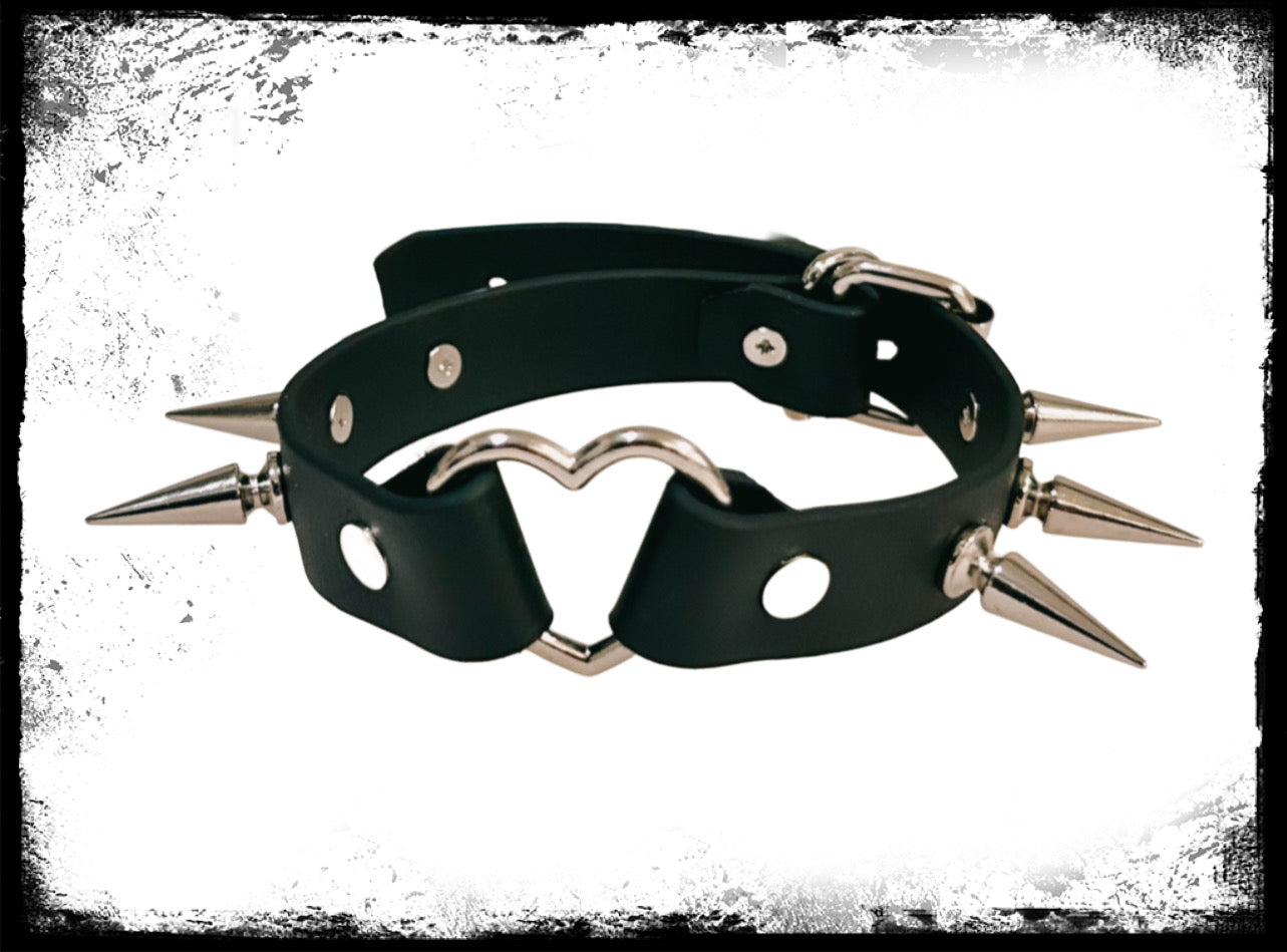 Spiked Heart Choker