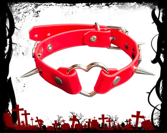 Crimsin Heart Spiked Choker