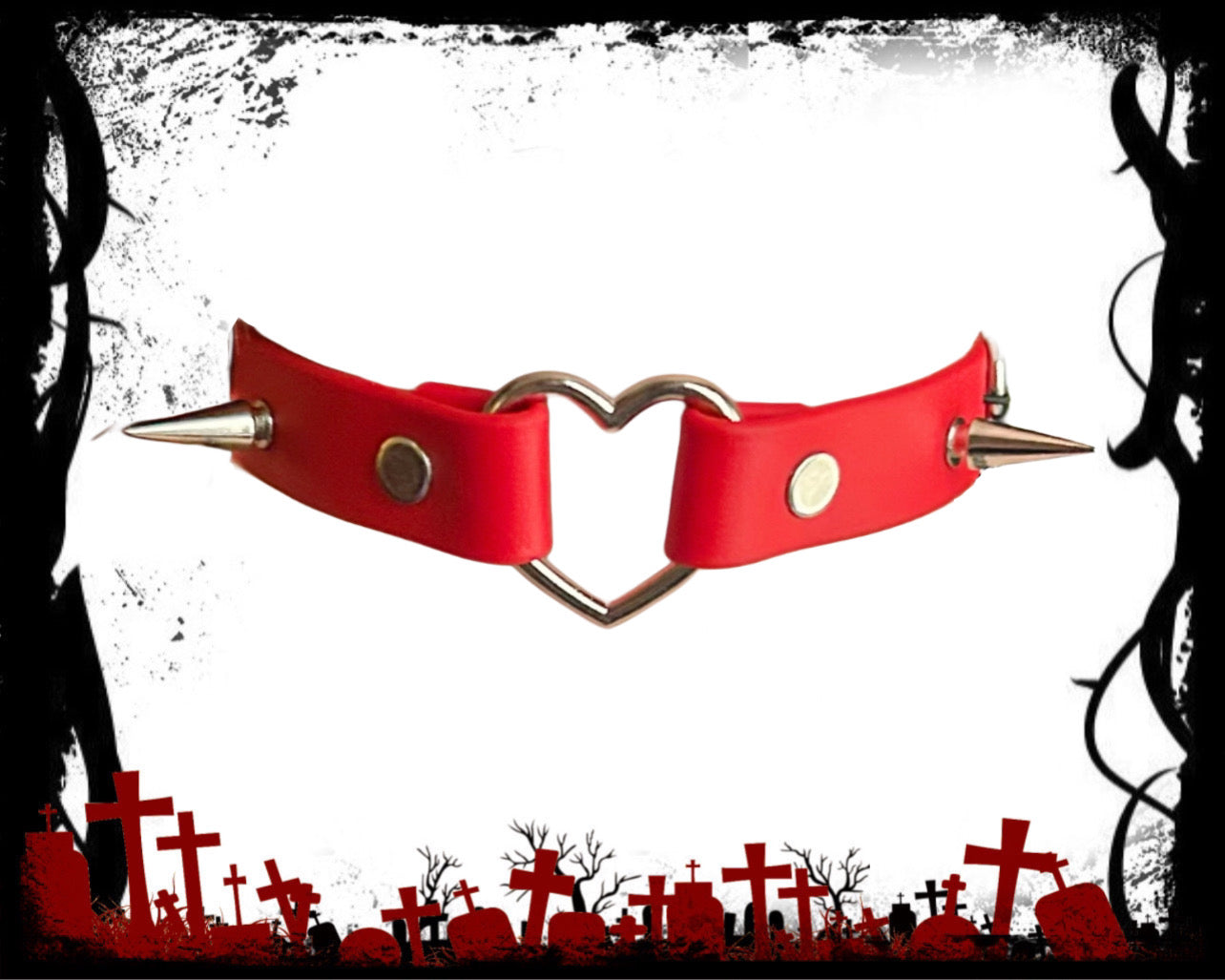 Crimsin Heart Spiked Choker